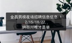 金昌男模夜场招聘信息信息:12/15/18/22, 纳百川唯才是举图片预览
