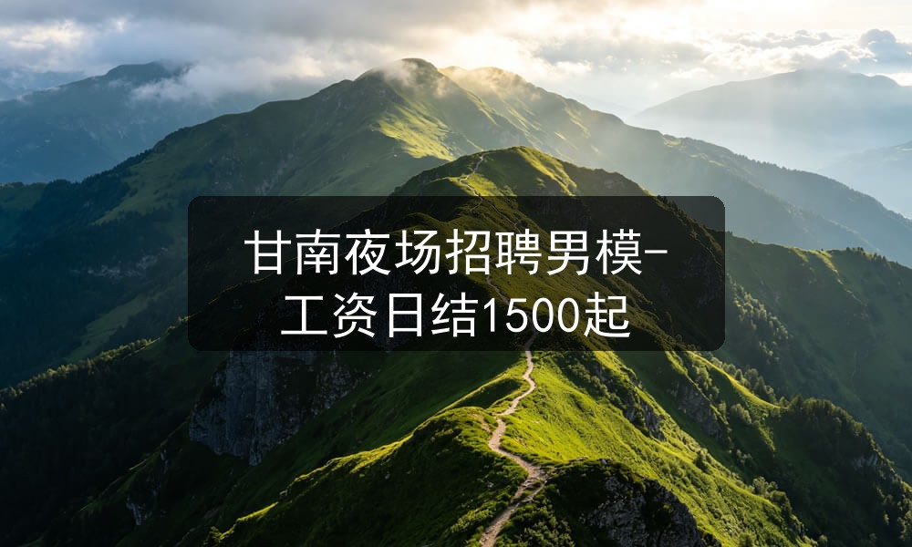 甘南夜场招聘男模-工资日结1500起图片
